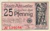 Ahrweiler (heute: Bad Neuenahr) - Stadt - 15.8.1921 - 25 Pfennig 