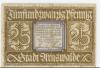 Arnswalde - Stadt - 1.8.1920 - 31.12.1921 - 25 Pfennig 