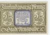 Arnswalde - Stadt - 2.5.1921 - 31.12.1922 - 25 Pfennig 