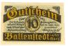 Ballenstedt - Stadt - 28.9.1920 - 10 Pfennig 