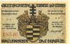 Ballenstedt - Stadt - 22.3.1921 - 10 Pfennig 