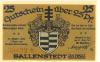 Ballenstedt - Stadt - 22.3.1921 - 25 Pfennig 