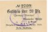 Bergedorf (heute: Hamburg) - Manow, H., Wentorfer Mühle - 1.11.1919 - 20 Pfennig
