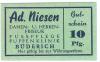 Büderich (heute: Meerbusch) - Niessen, Adam, Damen- und Herren-Friseur, Fußpflege, Puppenklinik - -- - 10 Pfennig