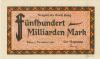 Burg - Stadt - 5.11.1923 - 500 Milliarden Mark 