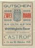 Castrop - Wohltätigkeits-Bazar - 15.10.1921 - 18.10.1921 - 2 Mark 