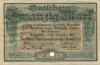 Chemnitz - Finanzvereinigung Chemnitzer Industrieller - 16.11.1918 - 31.1.1919 - 20 Mark