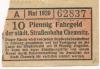 Chemnitz - Städtische Straßenbahn - Mai 1920 - 10 Pfennig 