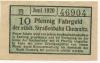 Chemnitz - Städtische Straßenbahn - Juni 1920 - 10 Pfennig 