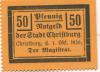 Christburg - Stadt - 1.10.1920 - 50 Pfennig 