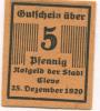 Cleve (heute: Kleve) - Stadt - 25.12.1920 - 5 Pfennig 