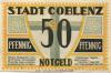 Coblenz (heute: Koblenz) - Stadt - 1.5.1921 - 50 Pfennig 