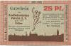 Cottbus - Kaufmännischer Verein eV, Spremberger Str. 39 - August 1921 - 1.4.1922 - 25 Pfennig