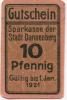 Dannenberg - Sparkasse der Stadt - - 1.1.1921 - 10 Pfennig 
