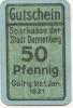 Dannenberg - Sparkasse der Stadt - - 1.1.1921 - 50 Pfennig 
