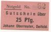 Deifeld (heute: Medebach) - Oberreuter, Johann, Gastwirt - -- - 25 Pfennig 
