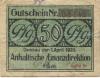 Dessau - Anhaltische Finanzdirektion - 1.4.1920 - 31.12.1921 - 50 Pfennig