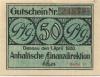 Dessau - Anhaltische Finanzdirektion - 1.4.1920 - 31.12.1921 - 50 Pfennig