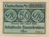 Dessau - Anhaltische Finanzdirektion - 1.4.1920 - 31.12.1921 - 50 Pfennig 