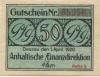 Dessau - Anhaltische Finanzdirektion - 1.4.1920 - 31.12.1921 - 50 Pfennig