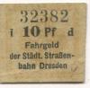 Dresden - Städtische Straßenbahn - -- - 10 Pfennig 