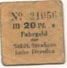 Dresden - Städtische Straßenbahn - -- - 20 Pfennig 