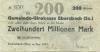 Ebersbach - Sparkasse - September 1923 - 200 Millionen Mark 