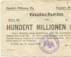 Eitorf - Bürgermeisterei - 22.8.1923 - 100 Millionen Mark 