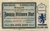 Elberfeld (heute: Wuppertal) - Stadt - 1.9.1923  - 20 Millionen Mark 