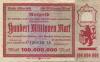 Elberfeld (heute: Wuppertal) - Stadt - 15.9.1923  - 100 Millionen Mark 