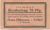 Erfurt - Hillmann, Hans - 1.3.1921 - 31.12.1921 - 75 Pfennig