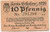 Erkekenz - Kreis - 24.6.1920 - 10 Pfennig 