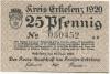 Erkekenz - Kreis - 24.6.1920 - 25 Pfennig 