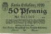 Erkekenz - Kreis - 24.6.1920 - 50 Pfennig 