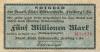Freiberg - Stadt - August 1923 - 5 Milliionen Mark 