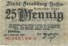 Friedberg - Stadt - 1.12.1920 - 25 Pfennig 