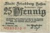 Friedberg - Stadt - 1.12.1920 - 25 Pfennig 