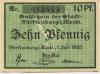 Fürstenberg - Stadt - 1.7.1920 - 10 Pfennig 