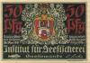 Geestemünde (heute: Bremerhaven) -Institut für Seefischerei - - 24.11.1921 - 50 Pfennig 