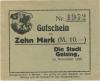 Geising (heute: Altenberg) - Stadt - November 1918 - 10 Mark 
