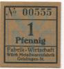 Geislingen - Württembergische Metallwarenfabrik, Fabrik-Wirtschaft -  - 31.12.1919 - 1 Pfennig 