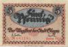 Glogau (heute: PL-Glogow) - Stadt - - 31.12.1920 - 5 Pfennig