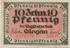 Glogau (heute: PL-Glogow) - Stadt - - 31.12.1920 - 10 Pfennig 