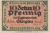 Glogau (heute: PL-Glogow) - Stadt - - 31.12.1920 - 10 Pfennig 