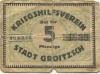 Groitzsch - Kriegshilfsverein - -- - 5 Pfennig 