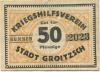 Groitzsch - Kriegshilfsverein - -- - 50 Pfennig 
