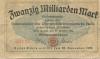 Halle - Oberpostdirektion - 27.10.1923 - 20 Milliarden Mark 
