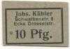 Hamburg - Kähler, Johannes, Schwalbenstr. 2, Ecke Drosselstr. - -- 10 Pfennig 