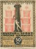 Hamburg - Kultur- und Sportwoche, Finanzausschuss und Geschäftsführung - 12.8.1921/24.8.1921 - 1.10.1921 - 50 Pfennig