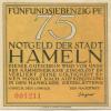 Hameln - Stadt - 1.6.1921 - 75 Pfennig 